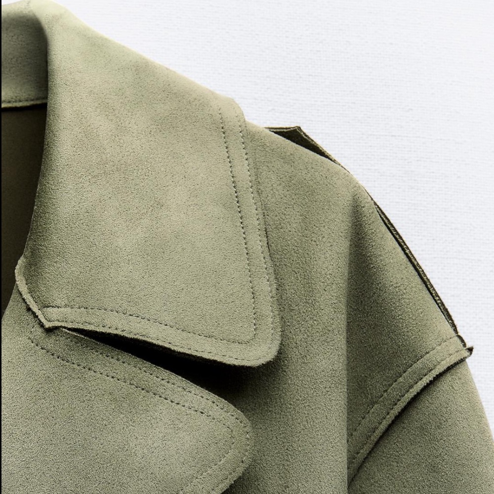 🆕 2024 ZARA FAUX SUEDE TOPCOAT - Picture 8 of 9